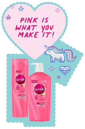 Pink is what you make it — Sunsilk bottles with a unicorn